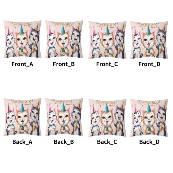 Personalized Set of 4 Pillow Cases Cushion Covers 5 Square Sizes - Image 6