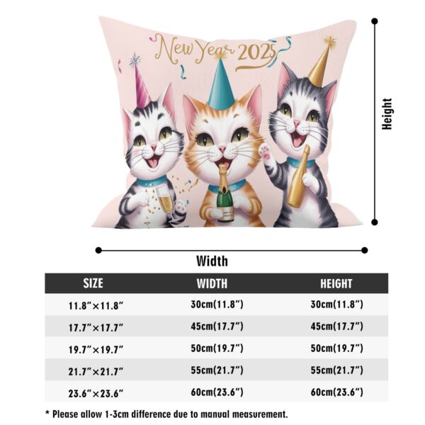 Personalized Set of 4 Pillow Cases Cushion Covers 5 Square Sizes - Image 8