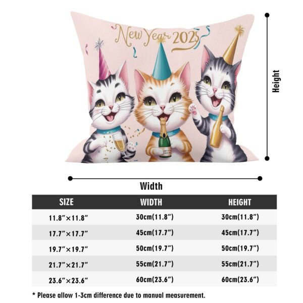 Personalized Pillow Case Cushion Cover 5 Square Sizes - Image 4