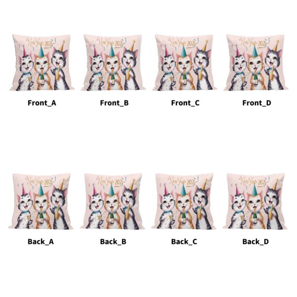 Personalized Peach Velvet 4 Pcs Square Pillow Case Covers - Image 3