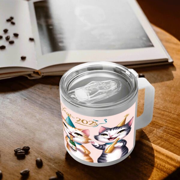 Personalized 14oz Stainless Steel Coffee Mug Coffee Cup with Lid and Handle - Image 9