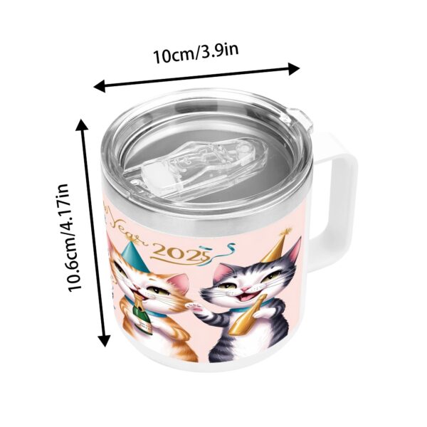 Personalized 14oz Stainless Steel Coffee Mug Coffee Cup with Lid and Handle - Image 16