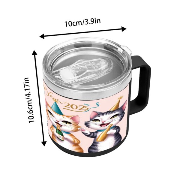 Personalized 14oz Stainless Steel Coffee Mug Coffee Cup with Lid and Handle - Image 8