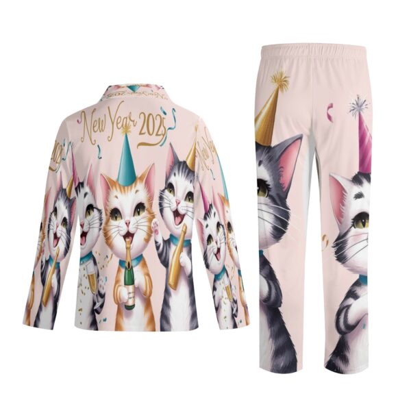 Printing Notch Collar Long-Sleeve Pajama Set - Image 2