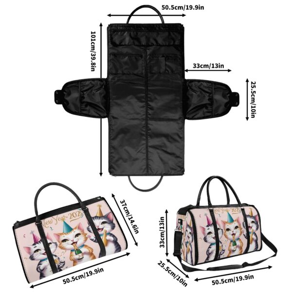 Personalized Leather Duffle Bag Foldable Travel Bag - Image 17