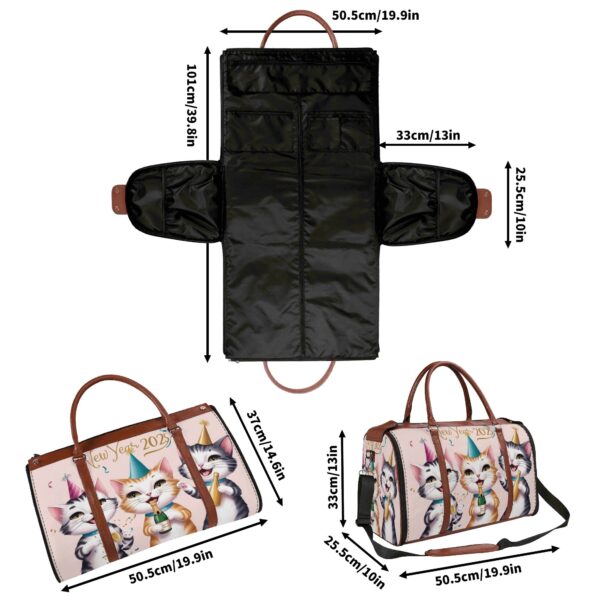 Personalized Leather Duffle Bag Foldable Travel Bag - Image 7