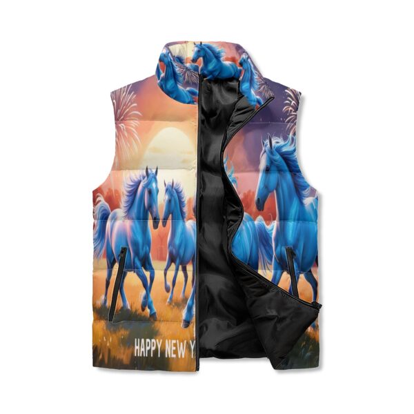 Unisex Lightweight All Over Printing Stand Collar Zip Up Puffer Vest - Image 3