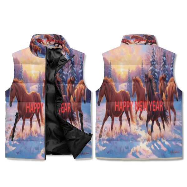 Unisex Lightweight All Over Printing Stand Collar Zip Up Puffer Vest