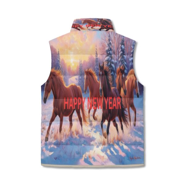 Unisex Lightweight All Over Printing Stand Collar Zip Up Puffer Vest - Image 4