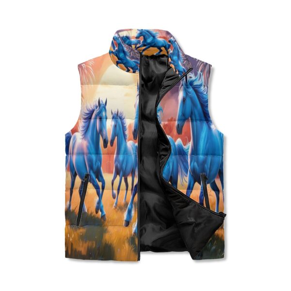 Unisex Lightweight All Over Printing Stand Collar Zip Up Puffer Vest - Image 3