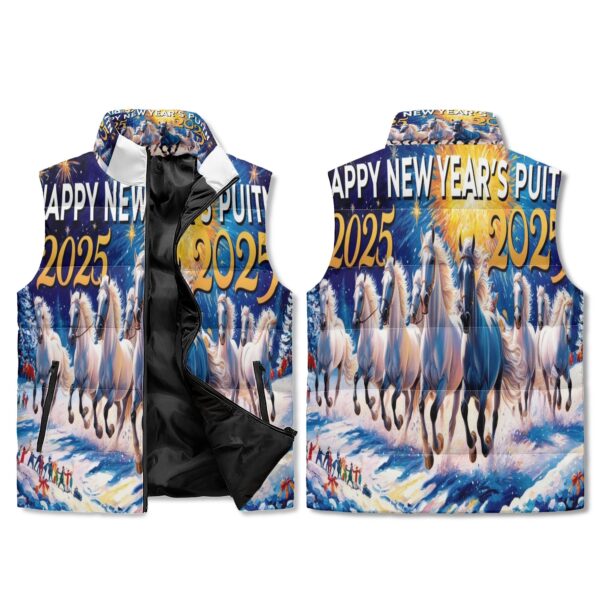 Unisex Lightweight All Over Printing Stand Collar Zip Up Puffer Vest