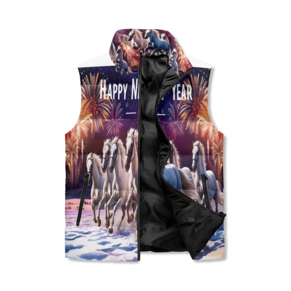 Unisex Lightweight All Over Printing Stand Collar Zip Up Puffer Vest - Image 3