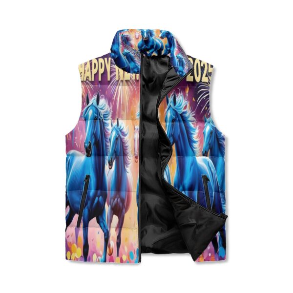 Unisex Lightweight All Over Printing Stand Collar Zip Up Puffer Vest - Image 3