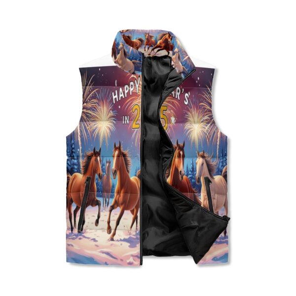 Unisex Lightweight All Over Printing Stand Collar Zip Up Puffer Vest - Image 3