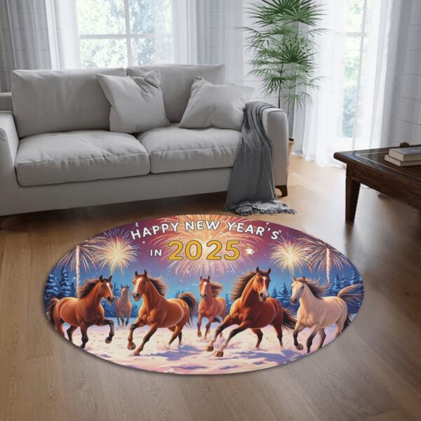 Custom Round Fannel Door Mat Housewarming Gift 2 Sizes for Bedroom - Image 3