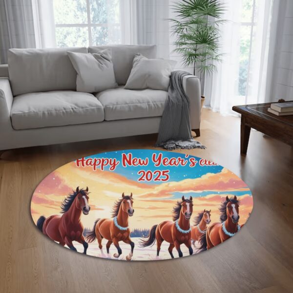 Custom Round Fannel Door Mat Housewarming Gift 2 Sizes for Bedroom - Image 3