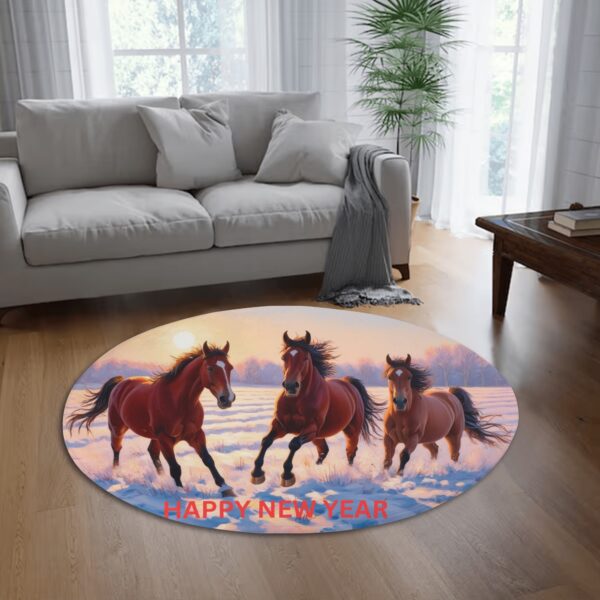 Custom Round Fannel Door Mat Housewarming Gift 2 Sizes for Bedroom - Image 3