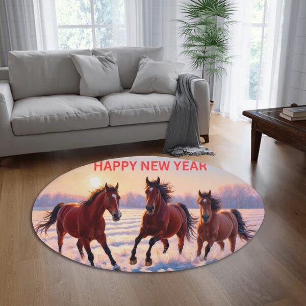 Custom Round Fannel Door Mat Housewarming Gift 2 Sizes for Bedroom - Image 3