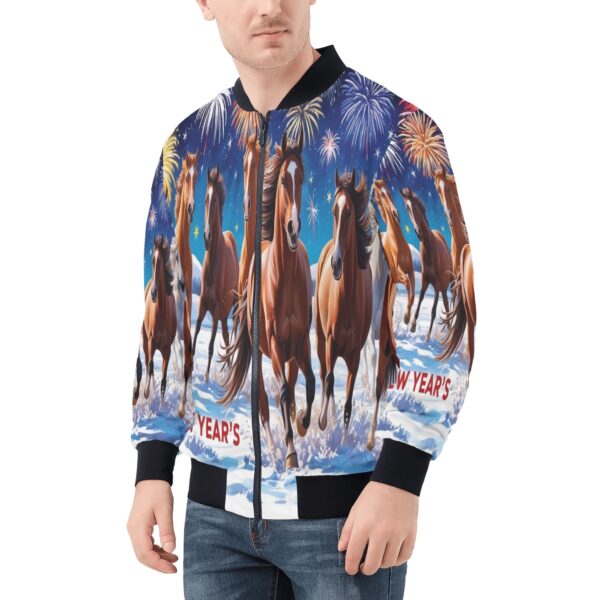 Men's All Over Print Zip Up Bomber Jacket - Image 3