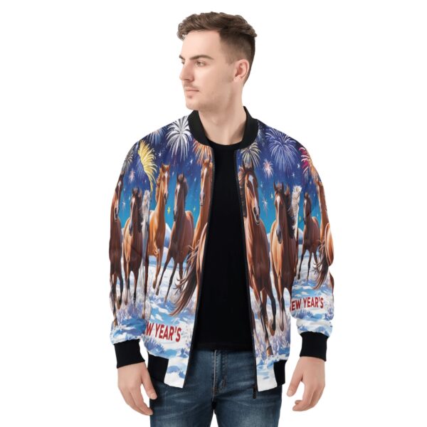 Men's All Over Print Zip Up Bomber Jacket - Image 4