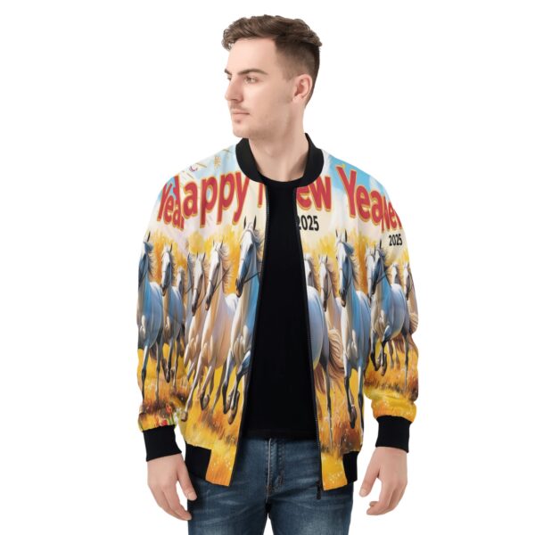 Men's All Over Print Zip Up Bomber Jacket - Image 4