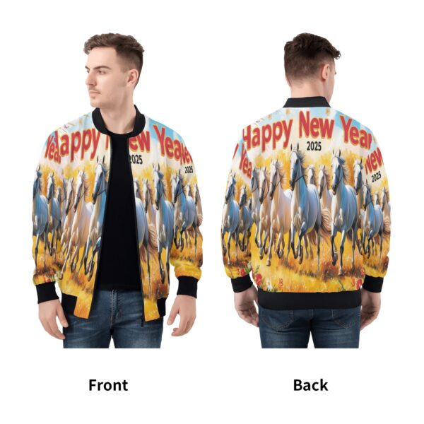 Men's All Over Print Zip Up Bomber Jacket - Image 5