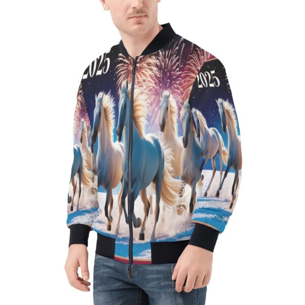 Men's All Over Print Zip Up Bomber Jacket - Image 3