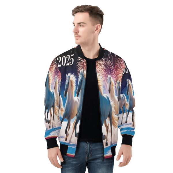 Men's All Over Print Zip Up Bomber Jacket - Image 4