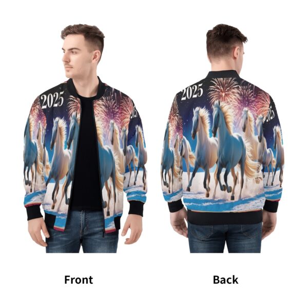 Men's All Over Print Zip Up Bomber Jacket - Image 5