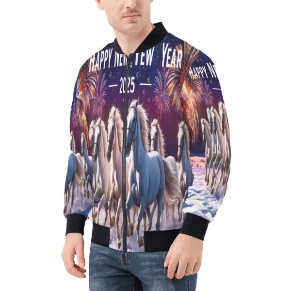 Men's All Over Print Zip Up Bomber Jacket - Image 3