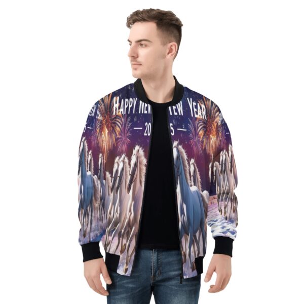 Men's All Over Print Zip Up Bomber Jacket - Image 4