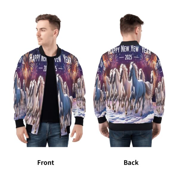 Men's All Over Print Zip Up Bomber Jacket - Image 5