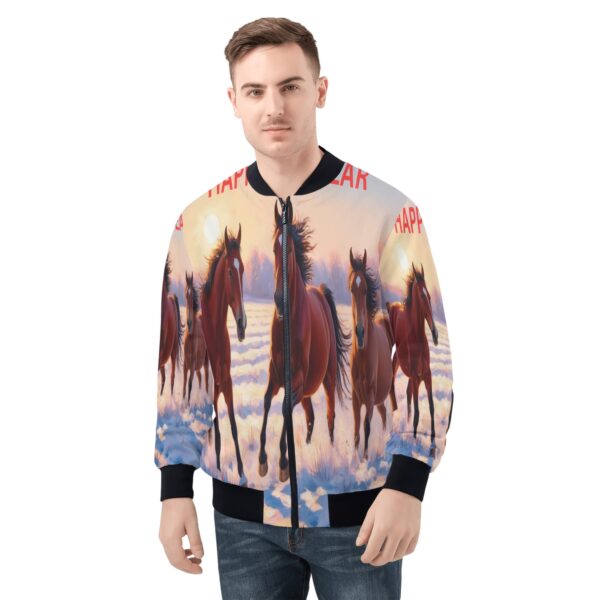 Men's All Over Print Zip Up Bomber Jacket