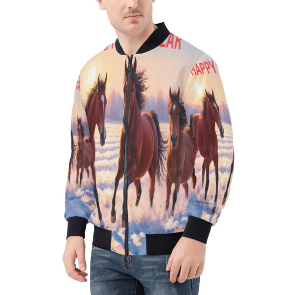 Men's All Over Print Zip Up Bomber Jacket - Image 3