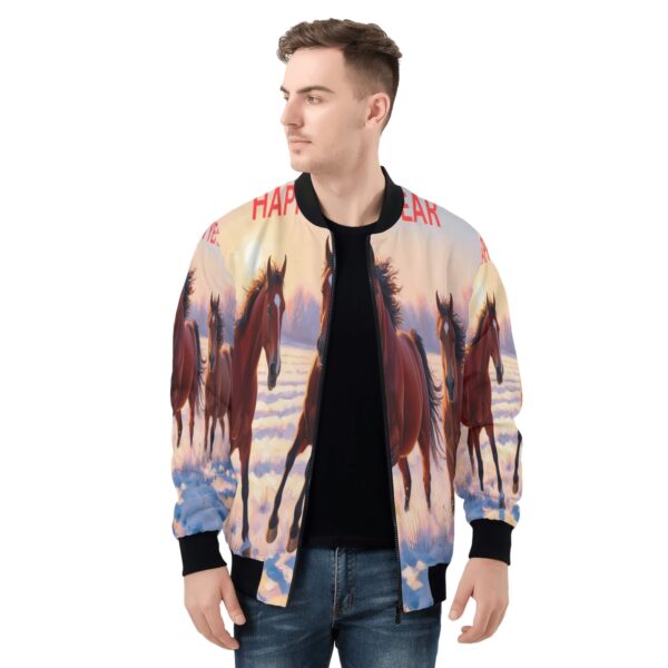 Men's All Over Print Zip Up Bomber Jacket - Image 4