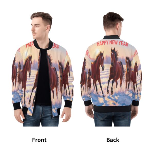 Men's All Over Print Zip Up Bomber Jacket - Image 5