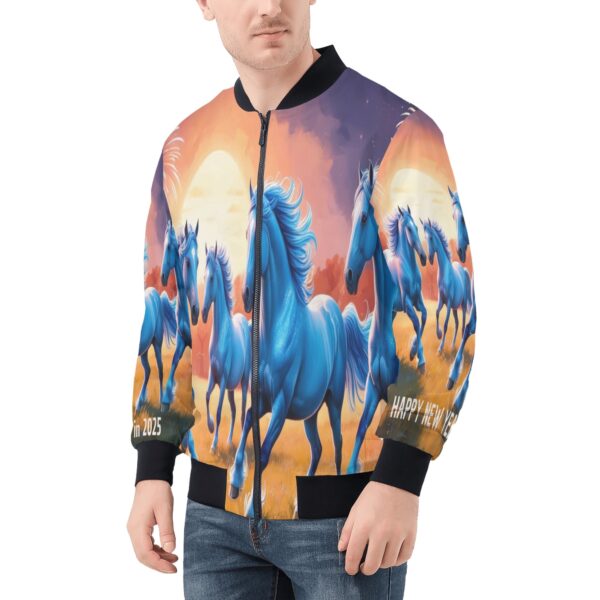 Men's All Over Print Zip Up Bomber Jacket - Image 3