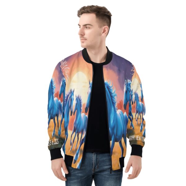 Men's All Over Print Zip Up Bomber Jacket - Image 4