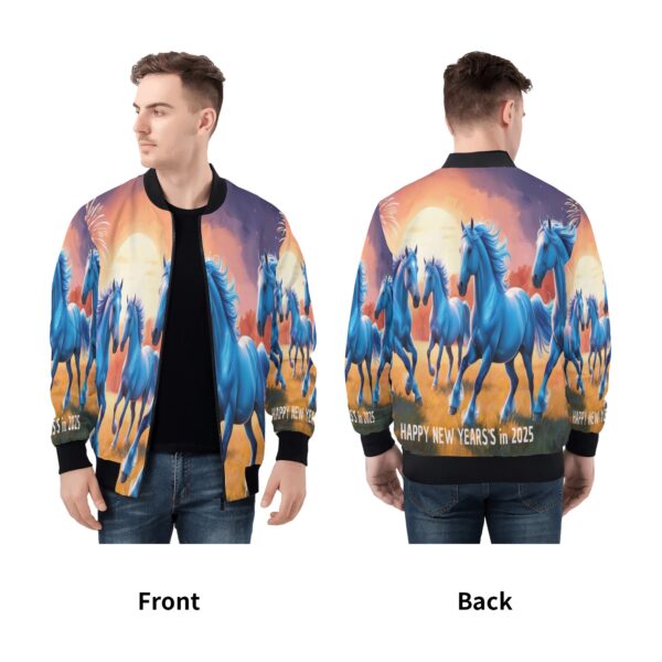 Men's All Over Print Zip Up Bomber Jacket - Image 5