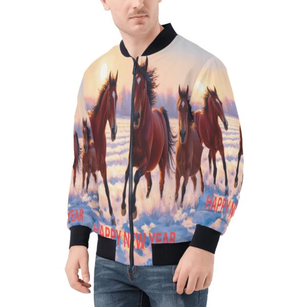 Men's All Over Print Zip Up Bomber Jacket - Image 3