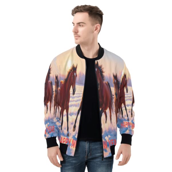 Men's All Over Print Zip Up Bomber Jacket - Image 4