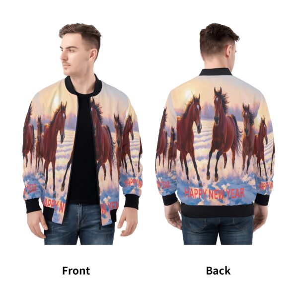 Men's All Over Print Zip Up Bomber Jacket - Image 5