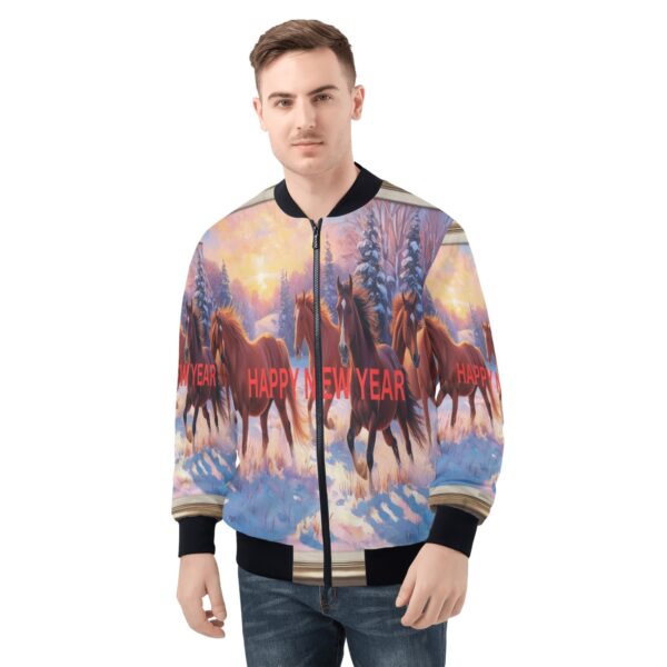 Men's All Over Print Zip Up Bomber Jacket