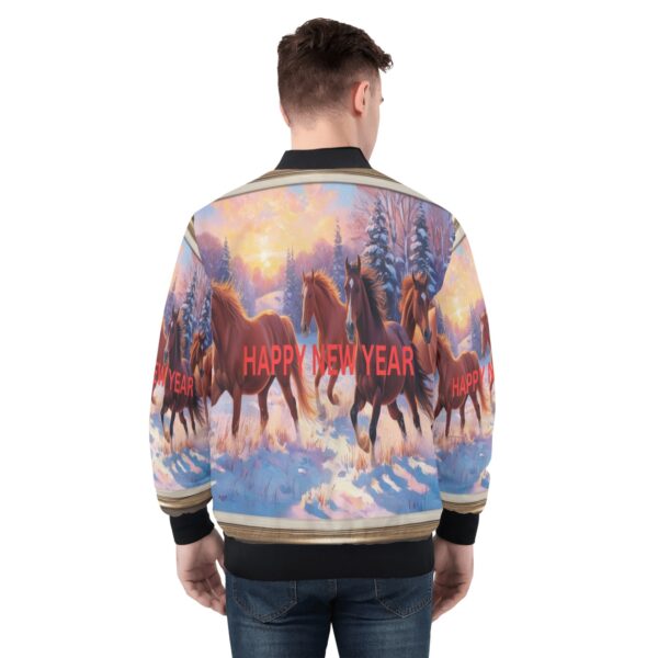 Men's All Over Print Zip Up Bomber Jacket - Image 2