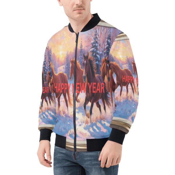 Men's All Over Print Zip Up Bomber Jacket - Image 3