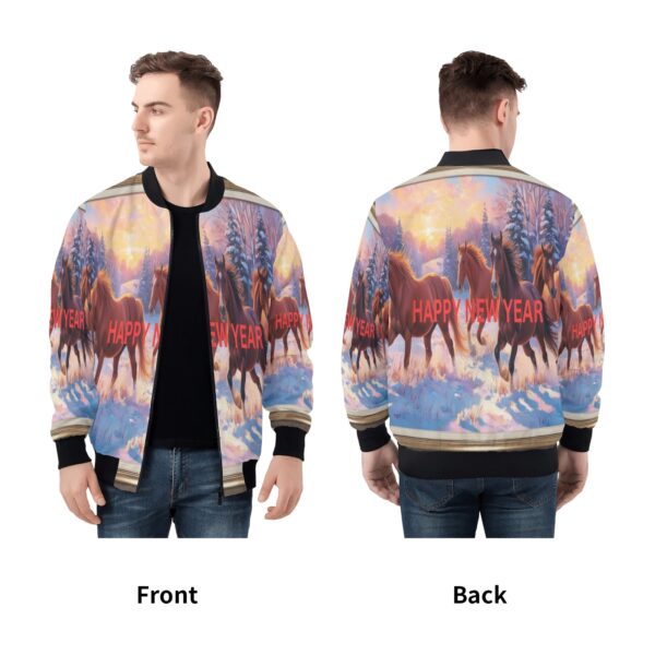 Men's All Over Print Zip Up Bomber Jacket - Image 5