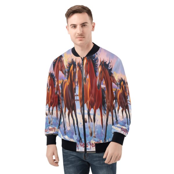 Men's All Over Print Zip Up Bomber Jacket