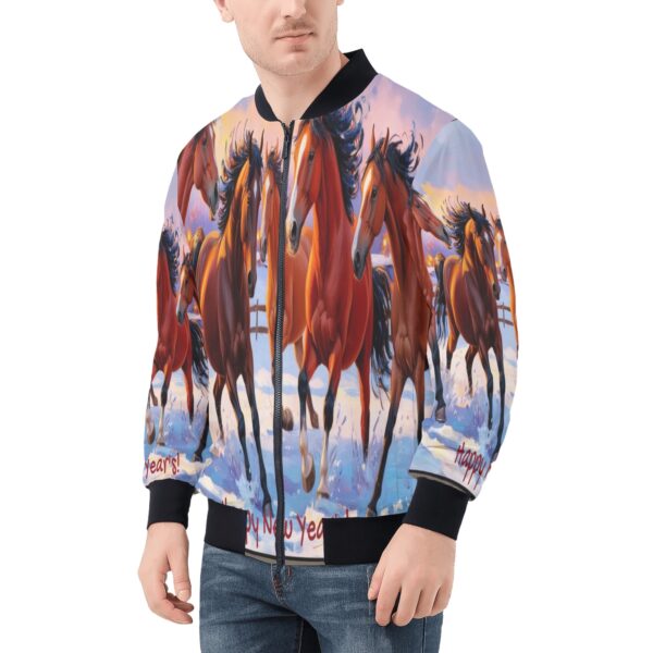 Men's All Over Print Zip Up Bomber Jacket - Image 3