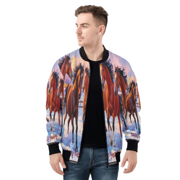 Men's All Over Print Zip Up Bomber Jacket - Image 4