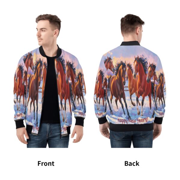 Men's All Over Print Zip Up Bomber Jacket - Image 5